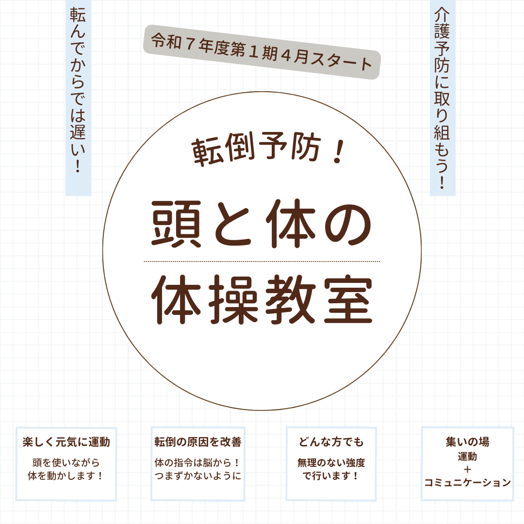 『転倒予防！頭と体の体操教室』参加者募集！